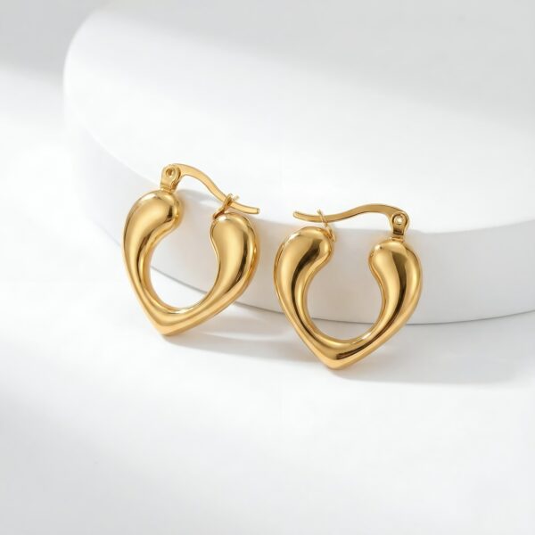 Glossy Heart Hoops Earrings