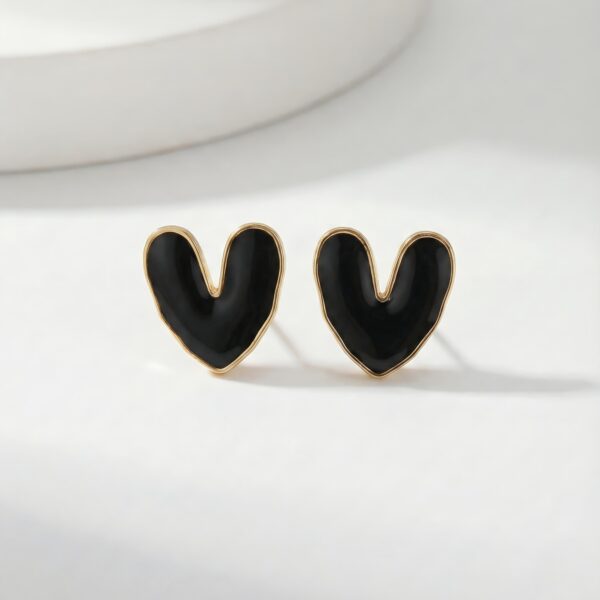 Black Heart Earrings