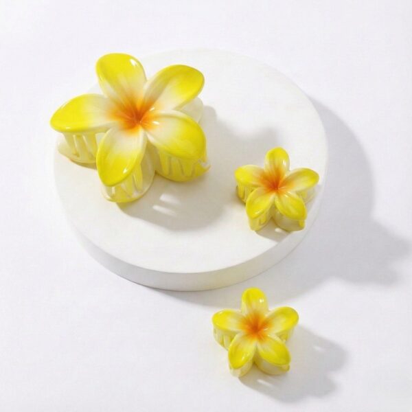 Yellow Flower Claw Clip Set (3 Pcs)