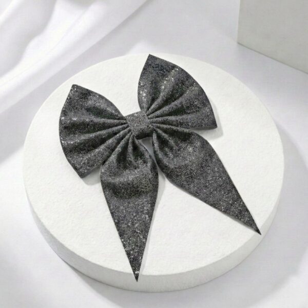 Black Glittery Bow