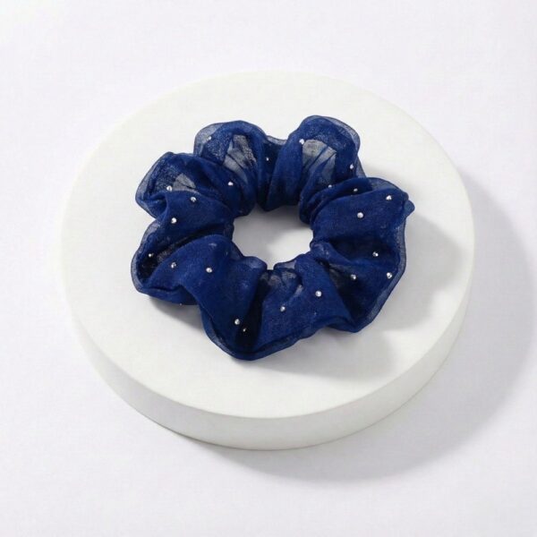 Blue Net Scrunchies