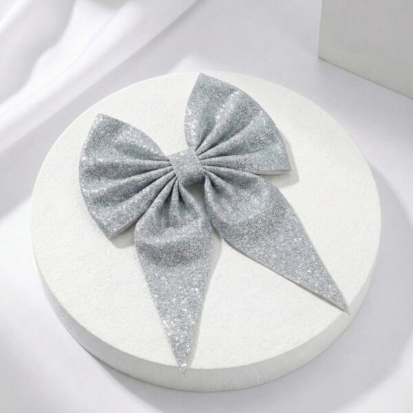 Silver Glittery Bow