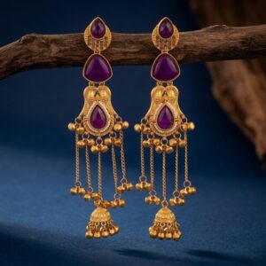 Purple Kashmiri Earrings